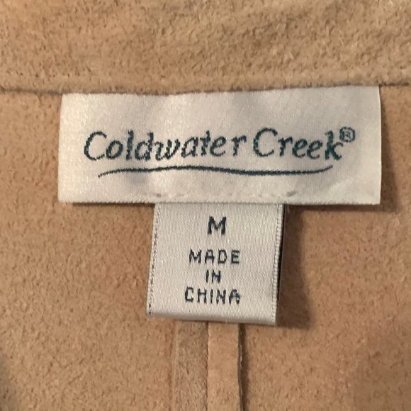Coldwater Creek Suede Leather Blazer-Tan-Medium - Picture 4 of 6
